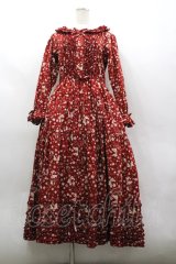 PINK HOUSE / バラとリボンプリントワンピース  赤 I-26-03-30-056-LO-OP-SA-ZI