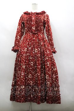 画像1: PINK HOUSE / バラとリボンプリントワンピース  赤 I-26-03-30-056-LO-OP-SA-ZI