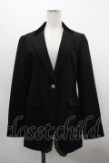 axes femme / ベロア使いロングジャケット M 黒 I-26-03-30-010-AX-JA-TE-ZI