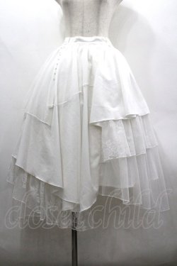 画像1: axes femme / 異素材イレヘムロングスカート F 白 I-26-03-30-061-AX-SK-TE-ZI