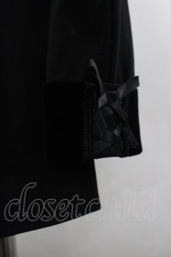 画像3: axes femme / ベロア使いロングジャケット M 黒 I-26-03-30-010-AX-JA-TE-ZI