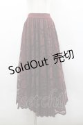 axes femme / レースサーキュラースカート M ワイン I-26-03-30-064-AX-SK-TE-ZI