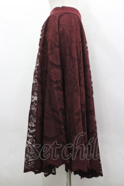 画像4: axes femme / レースサーキュラースカート M ワイン I-26-03-30-064-AX-SK-TE-ZI