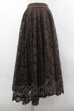 画像1: axes femme / レースサーキュラースカート M ブラウン I-26-03-30-065-AX-SK-TE-ZI