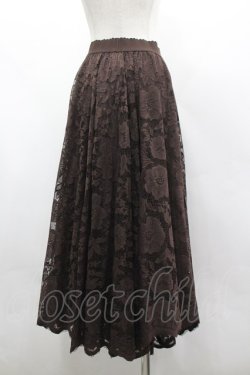 画像3: axes femme / レースサーキュラースカート M ブラウン I-26-03-30-065-AX-SK-TE-ZI
