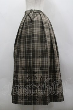 画像2: axes femme / フロッキーチェックスカート M 茶 I-26-03-30-069-AX-SK-TE-ZI