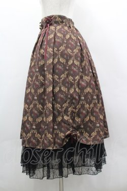 画像2: axes femme / ブロッサム柄ドロストスカート F ブラウン I-26-03-30-070-AX-SK-TE-ZI