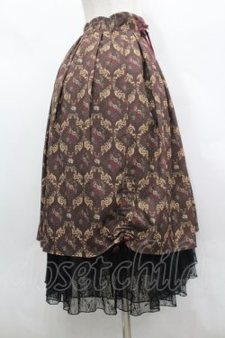 画像4: axes femme / ブロッサム柄ドロストスカート F ブラウン I-26-03-30-070-AX-SK-TE-ZI