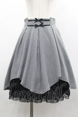 画像1: axes femme POETIQUE / イレヘムプチリボンスカート M 黒×白 I-26-03-30-071-AX-SK-TE-ZI