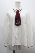 Secret Honey / ネクタイ付きブラウス  白Ｘボルドー I-26-03-30-012-CA-BL-SA-ZI