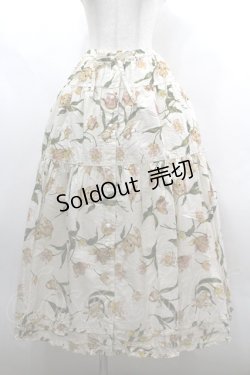 画像1: PINK HOUSE / チューリップうさぎプリントスカート  生成り I-26-03-30-072-LO-SK-SA-ZI