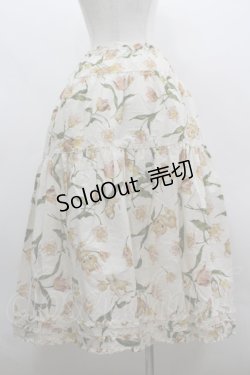 画像3: PINK HOUSE / チューリップうさぎプリントスカート  生成り I-26-03-30-072-LO-SK-SA-ZI