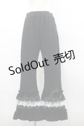 axes femme / フリル×レースワッフルパンツ F 黒 I-26-03-30-075-AX-PA-TE-ZI
