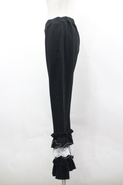 画像2: axes femme / フリル×レースワッフルパンツ F 黒 I-26-03-30-075-AX-PA-TE-ZI