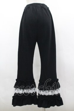 画像3: axes femme / フリル×レースワッフルパンツ F 黒 I-26-03-30-075-AX-PA-TE-ZI