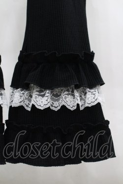 画像5: axes femme / フリル×レースワッフルパンツ F 黒 I-26-03-30-075-AX-PA-TE-ZI