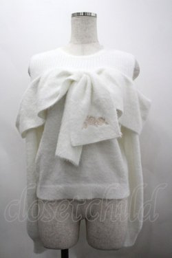 画像1: axes femme / リボンフェザーニット F 白 I-26-03-30-002-AX-TO-TE-ZI