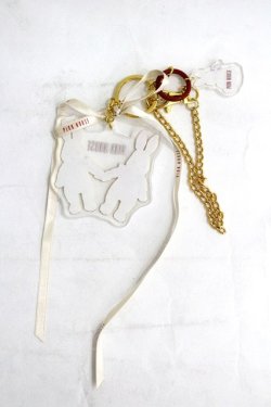 画像2: PINK HOUSE / バラ園うさぎアクリルバッグチャーム  クリア I-26-03-30-093-LO-ZA-SA-ZI