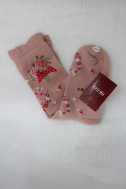 画像2: PINK HOUSE / リボンブーケ柄ソックス  ピンク I-26-03-30-097-LO-ZA-SA-ZI