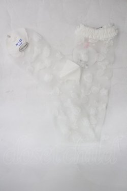 画像2: BABY,THE STARS SHINE BRIGHT / Le Jardin de Fraisesくみゃちゃんシースルーオーバーニーソックス  白 I-26-03-30-101-BA-ZA-TE-ZI