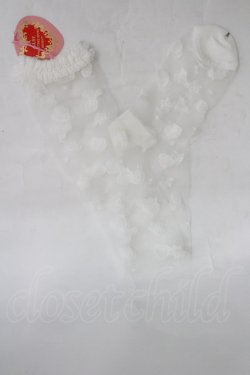 画像1: BABY,THE STARS SHINE BRIGHT / Le Jardin de Fraisesくみゃちゃんシースルーオーバーニーソックス  白 I-26-03-30-101-BA-ZA-TE-ZI