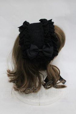 画像3: ATELIER PIERROT / レースリボンヘッドドレス  黒 I-26-03-30-105-EL-AC-TE-ZI