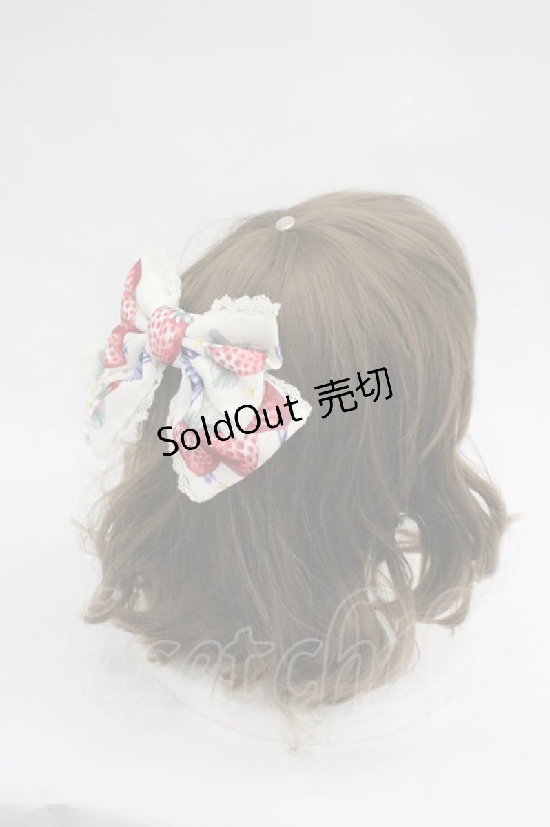画像2: Angelic Pretty / Strawberry Dollリボンバレッタ  シロ I-26-03-30-107-AP-AC-SA-ZI (2)
