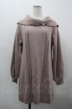 画像1: axes femme / リボン襟ニットミニワンピ F ピンク I-26-03-30-024-AX-OP-TE-ZI