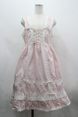 画像1: BABY,THE STARS SHINE BRIGHT / ベビードールジャンパースカート  ピンクＸ白 I-26-03-30-027-BA-OP-SA-ZI