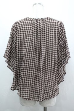 画像2: axes femme / 千鳥シフォン半袖トップス  ブラウン I-26-04-01-033-AX-TO-SA-ZI