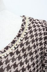 画像3: axes femme / 千鳥シフォン半袖トップス  ブラウン I-26-04-01-033-AX-TO-SA-ZI (3)