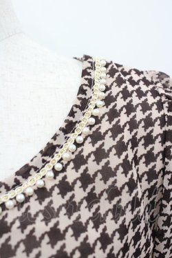 画像3: axes femme / 千鳥シフォン半袖トップス  ブラウン I-26-04-01-033-AX-TO-SA-ZI