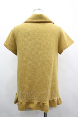 画像2: axes femme / フロントパールボタン半袖トップス  イエロー I-26-04-01-036-AX-TO-SA-ZI