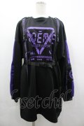 NOEMIE / ハーネス付きユニセックスジャージプルオーバー M 黒×パープル I-26-04-01-038-LO-TO-TE-ZI