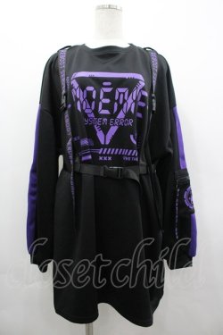 画像1: NOEMIE / ハーネス付きユニセックスジャージプルオーバー M 黒×パープル I-26-04-01-038-LO-TO-TE-ZI