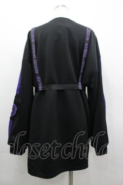 画像2: NOEMIE / ハーネス付きユニセックスジャージプルオーバー M 黒×パープル I-26-04-01-038-LO-TO-TE-ZI