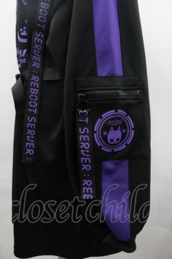 画像3: NOEMIE / ハーネス付きユニセックスジャージプルオーバー M 黒×パープル I-26-04-01-038-LO-TO-TE-ZI