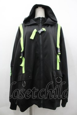 画像1: ACDC RAG / 渦雷ジャケット  黒×ネオングリーン I-26-04-01-039-PU-TO-TE-ZI