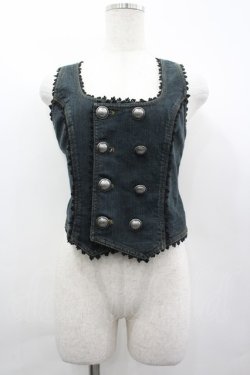 画像1: ALGONQUINS / 蝶刺繍デニムビスチェ F  I-26-04-01-040-AL-TO-TE-ZI