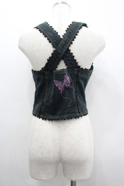 画像2: ALGONQUINS / 蝶刺繍デニムビスチェ F  I-26-04-01-040-AL-TO-TE-ZI