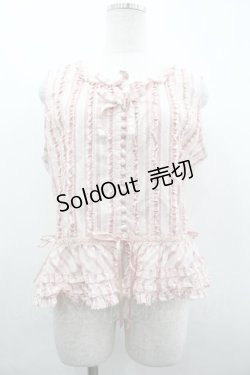 画像1: PINK HOUSE / フリル使いノースリーブブラウス  ピンク I-26-04-01-041-LO-BL-SA-ZI