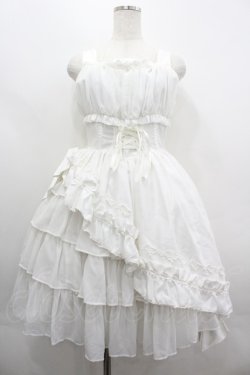 画像1: ALICE and the PIRATES / ギャザーシフォンジャンパースカート  白 I-26-04-01-049-PA-OP-SA-ZI