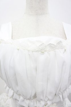 画像3: ALICE and the PIRATES / ギャザーシフォンジャンパースカート  白 I-26-04-01-049-PA-OP-SA-ZI