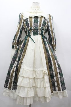 画像1: ALICE and the PIRATES / St.Lily Wolf〜狼騎士と百合の誓い〜柄ワンピース  グリーン I-26-04-01-051-PA-OP-SA-ZI