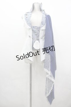 画像1: ALICE and the PIRATES / Holy Knight〜聖なる夜の聖なる騎士〜ショルダートレーン付きベスト  白Ｘ紺 I-26-04-01-052-PA-JA-SA-ZI