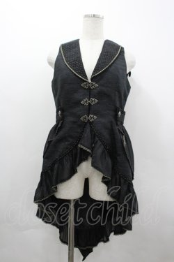 画像1: ALICE and the PIRATES / 海神ポセイドントレーン付きベスト  黒 I-26-04-01-053-PA-TO-SA-ZI