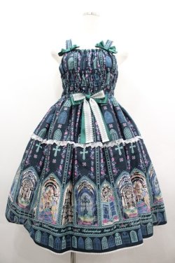 画像1: metamorphose / 薔薇の聖堂シャーリングジャンパースカートセット  グリーン I-26-04-01-054-ME-OP-SA-ZI