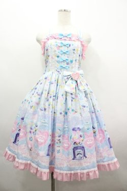 画像1: metamorphose / ときめきCapsule toyハートワッペンジャンパースカート 1 サックス I-26-04-01-055-ME-OP-SA-ZI