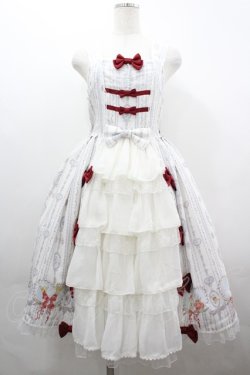 画像1: metamorphose / 思い出のすずらんフリルジャンパースカート  白 I-26-04-01-057-ME-OP-SA-ZI