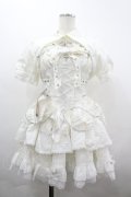 豹了介猫 / クロスモチーフ半袖ボレロ&ジャンパースカートセット S 白 I-26-04-01-061-LO-OP-SA-ZI